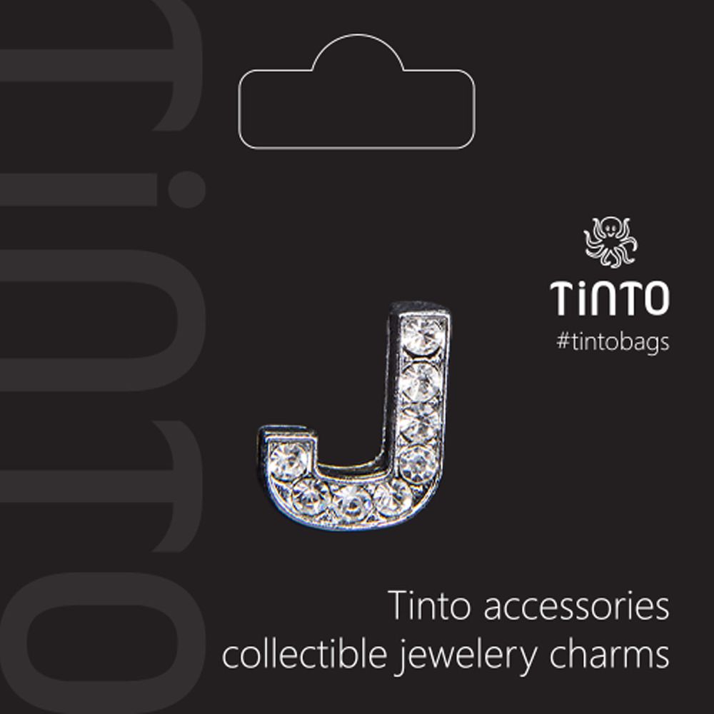 Эмодзи Tinto "Буква J" со стразами, арт. LT00920.1, цвет Серебряный (фото2)