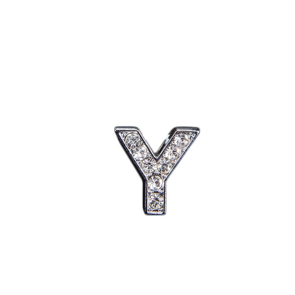 Эмодзи Tinto "Буква Y" со стразами, арт. LT00935.1, цвет Серебряный
