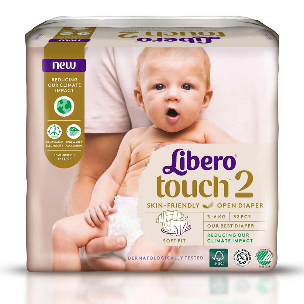 Подгузники Libero Touch, размер 2, 3-6 кг, 32 шт, арт. 7978