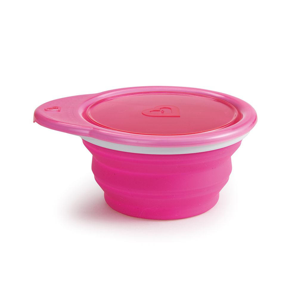 Тарелка дорожная Munchkin "Go Bowl", арт. 012377, цвет Розовый