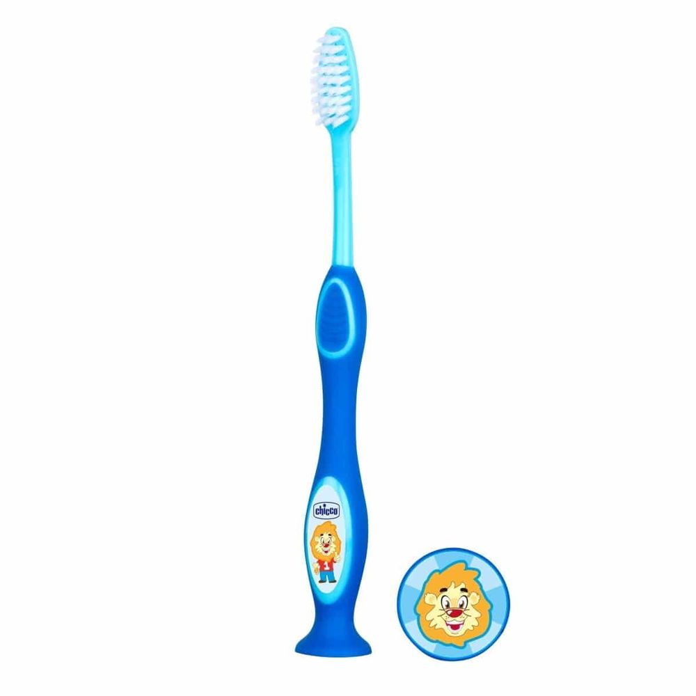 Зубная щетка Chicco, 3-6 лет, арт. 09079, цвет Синий