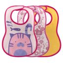 Слюнявчики непромокаемые Chicco WEANING BIB, 3 шт., арт. 16301, цвет Розовый