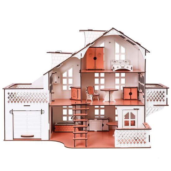 Кукольный домик GoodPlay, с гаражом и подсветкой, 85х35х55 см, арт. B012
