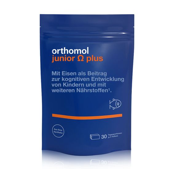 Витамины для детей Orthomol "Junior Omega plus", 30 дней, жевательные ириски, арт. 11877835