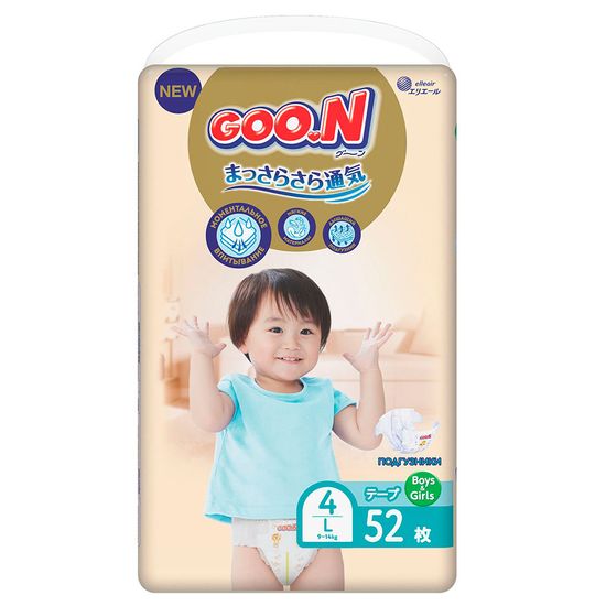 Подгузники Goo.N Premium Soft, размер L, 9-14 кг, 52 шт., арт. 863225