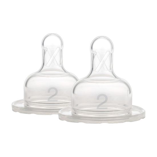 Соска Dr. Brown`s для пляшечки з широким горлечком, силікон, 2 рівень, середній потік, 3м+, 2 шт., арт. 372-INTL