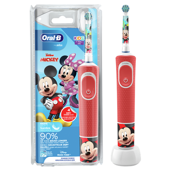 Електрична зубна щітка Oral B "Mickey", від 3 років, арт. 741684, колір Красный