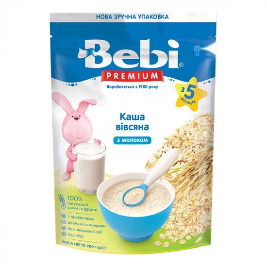 Каша молочная Bebi Premium Овсяная, с 5 мес., 200 г, арт. 1105054