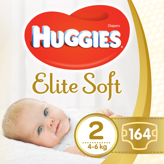 Подгузники Huggies Elite Soft, размер 2, 4-6 кг, 164 шт, арт. 5029053547992