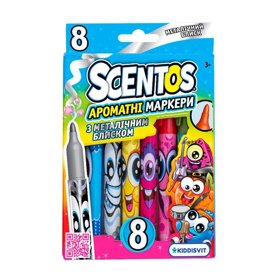 Набор ароматных маркеров Scentos "Металлический блеск", 8 цветов, арт. 40695