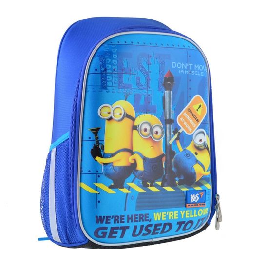Рюкзак школьный каркасный YES "Minions", арт. 557714, цвет Голубой