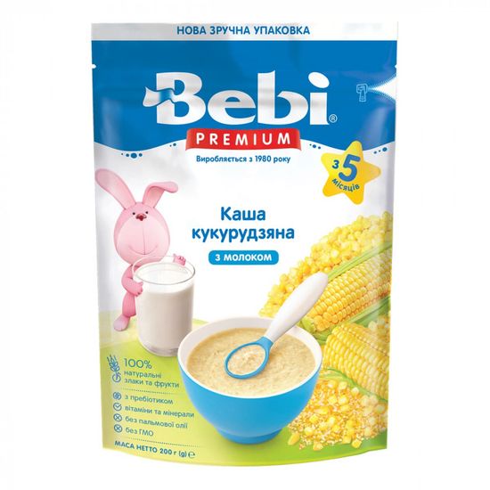 Каша молочна Bebi Premium Кукурудзяна, з 5 міс., 200 г, арт. 1105068