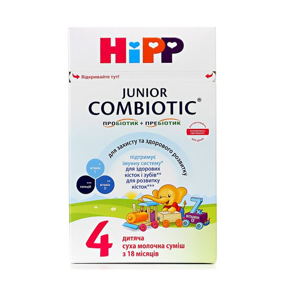 Cуха молочна суміш HiPP Combiotic Junior 4, з 18 міс., 500 г, арт. 1031091