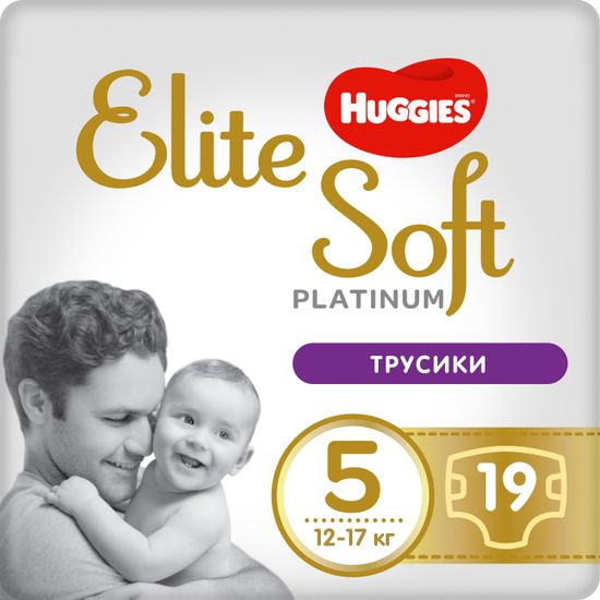 Підгузки-трусики Huggies Elite Soft Platinum, розмір 5, 12-17 кг, 19 шт, арт. 5029053549194