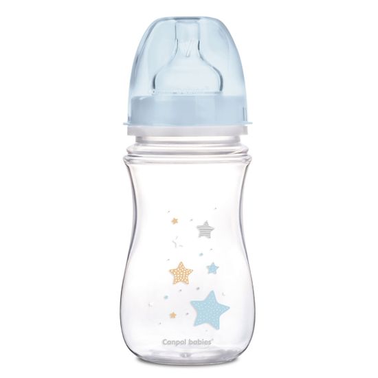 Бутылочка пластик Canpol babies "Easystart – Newborn baby" с широким отверстием, антиколиковая, 240 мл, арт. 35.217, цвет Голубой