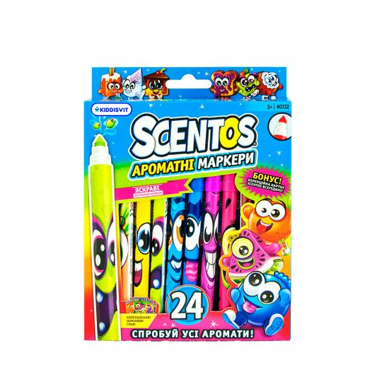 Набір ароматних маркерів Scentos "Тонка лінія", 24 кольори, арт. 40722