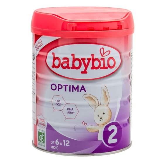 Органічна суха молочна суміш Babybio Optima 2 з коров'ячого молока, 6-12 міс., 800 г, арт. 58032