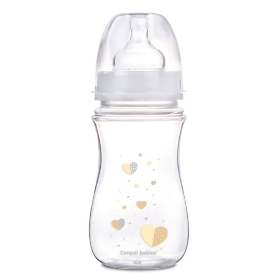 Бутылочка пластик Canpol babies "Easystart – Newborn baby" с широким отверстием, антиколиковая, 240 мл, арт. 35.217, цвет Белый