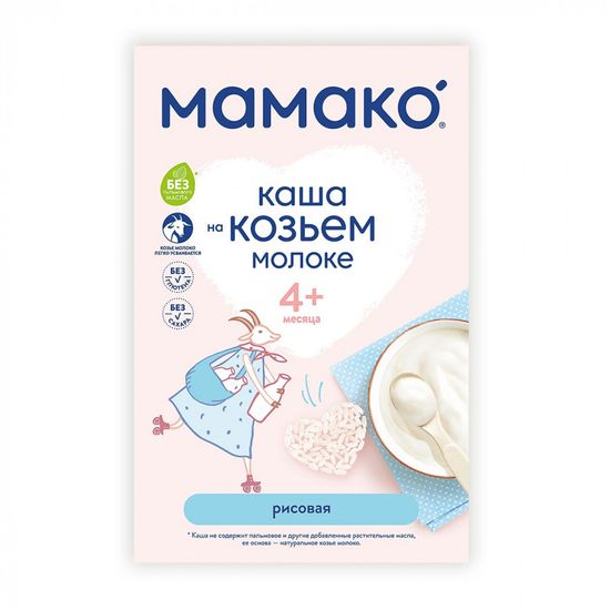 Каша на козьем молоке Мамако Рисовая, с 4 мес., 200 г, арт. 1105406