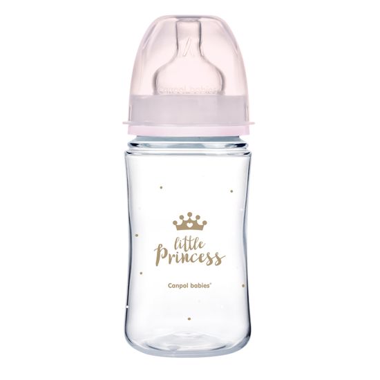 Бутылочка Canpol babies "Easystart – Royal baby" с широким отверстием, антиколиковая, 240 мл, арт. 35.234, цвет Розовый