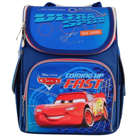 Рюкзак школьный каркасный 1Вересня "Cars", арт. 556154, цвет Синий