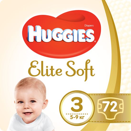 Подгузники Huggies Elite Soft, размер 3, 5 - 9 кг, 72 шт, арт. 5029053578095