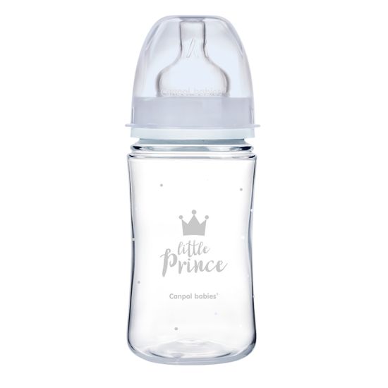 Бутылочка Canpol babies "Easystart – Royal baby" с широким отверстием, антиколиковая, 240 мл, арт. 35.234, цвет Голубой