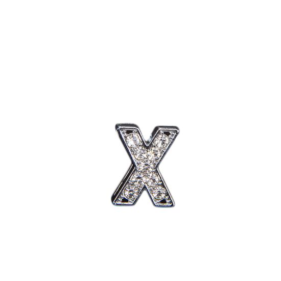 Эмодзи Tinto "Буква X" со стразами , арт. LT00934.1, цвет Серебряный