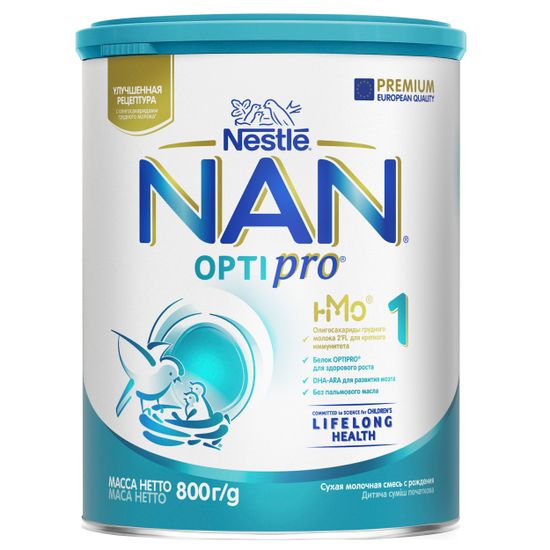 Суха молочна суміш NAN 1 Optipro з олігосахаридами, від народження, 800 г, арт. 12438196
