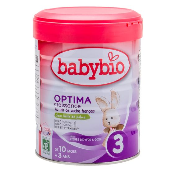 Органічна суха молочна суміш Babybio Optima 3 з коров'ячого молока, з 10 міс. до 3 років, 800 г, арт. 58033