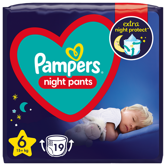 Подгузники-трусики Pampers Night Pants, размер 6, 15+ кг, 19 шт, арт. 8006540234761
