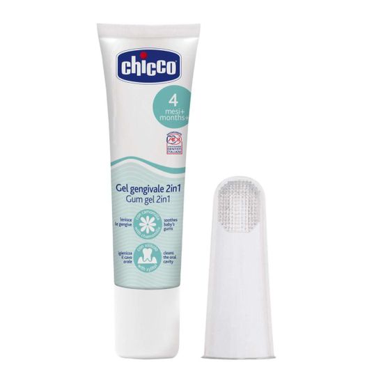 Набор Chicco My First Toothbrush Set: зубная щетка-массажер и гель, арт. 02525.00
