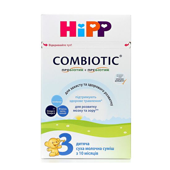 Cуха молочна суміш HiPP Combiotic 3, з 12 міс., 500 г, арт. 1031089
