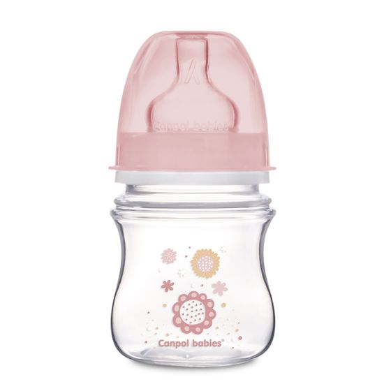 Бутылочка Canpol babies "Easystart – Newborn baby" с широким отверстием, антиколиковая, 120 мл., арт. 35.216, цвет Розовый