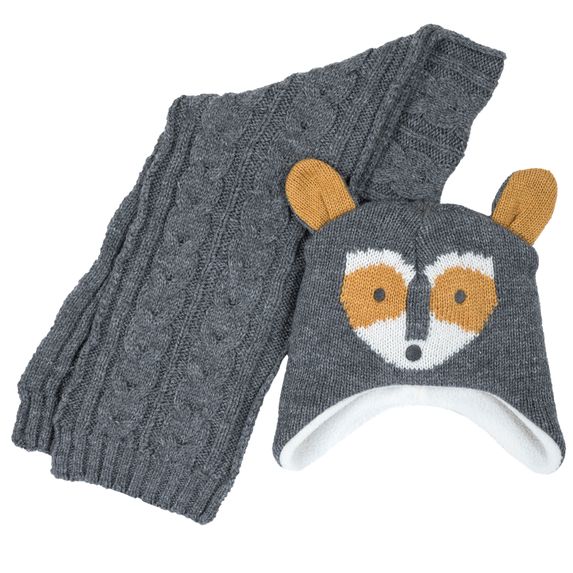Комплект Chicco Fox: шапка та шарф, арт. 090.04540.095, колір Серый
